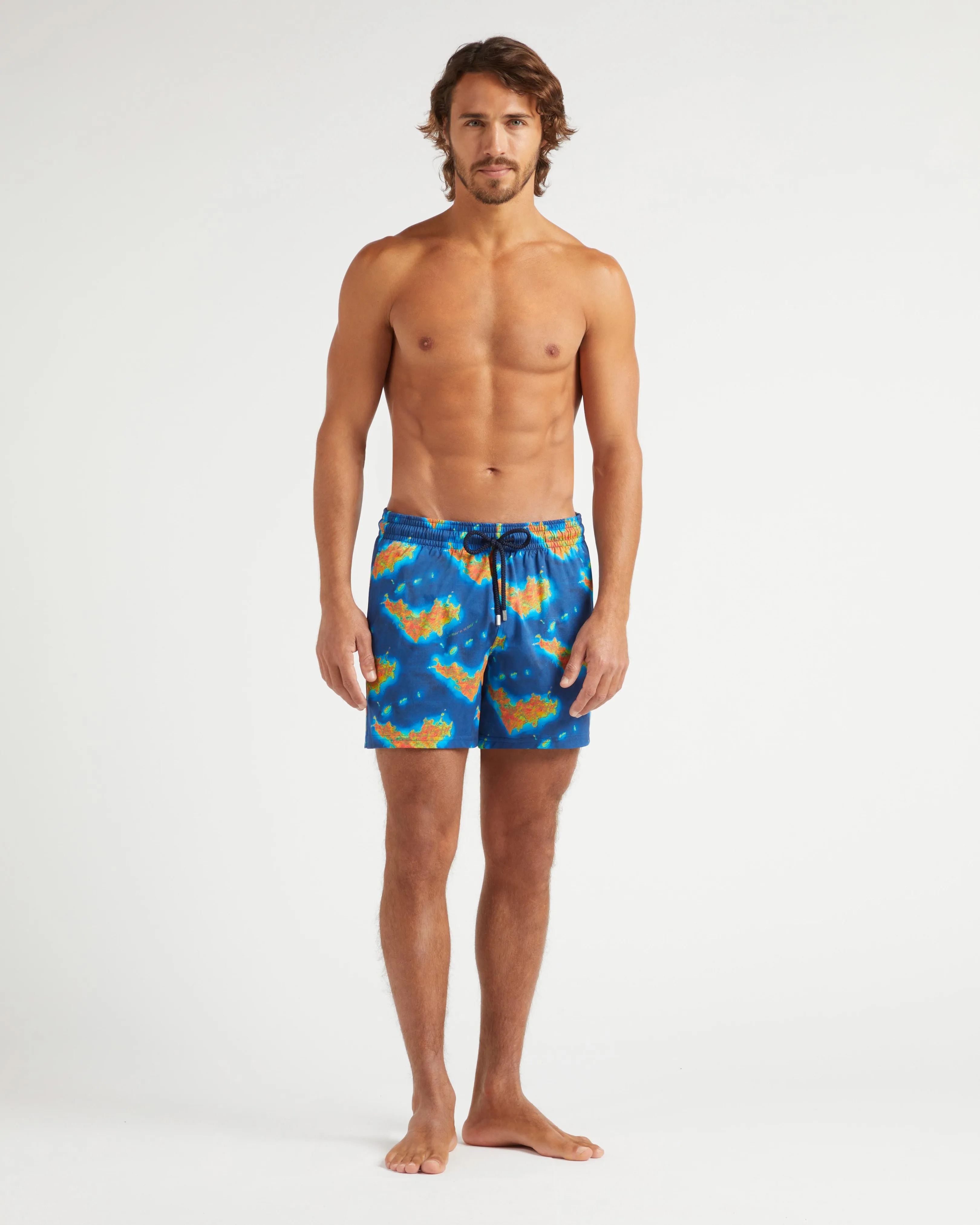 Vilebrequin - Kurze Bathymétrie Des Oceans Saint Barthélemy Stretch-badeshorts Für Herren - Bademode - Monrise - Blau - Größe XXL – Bild 3