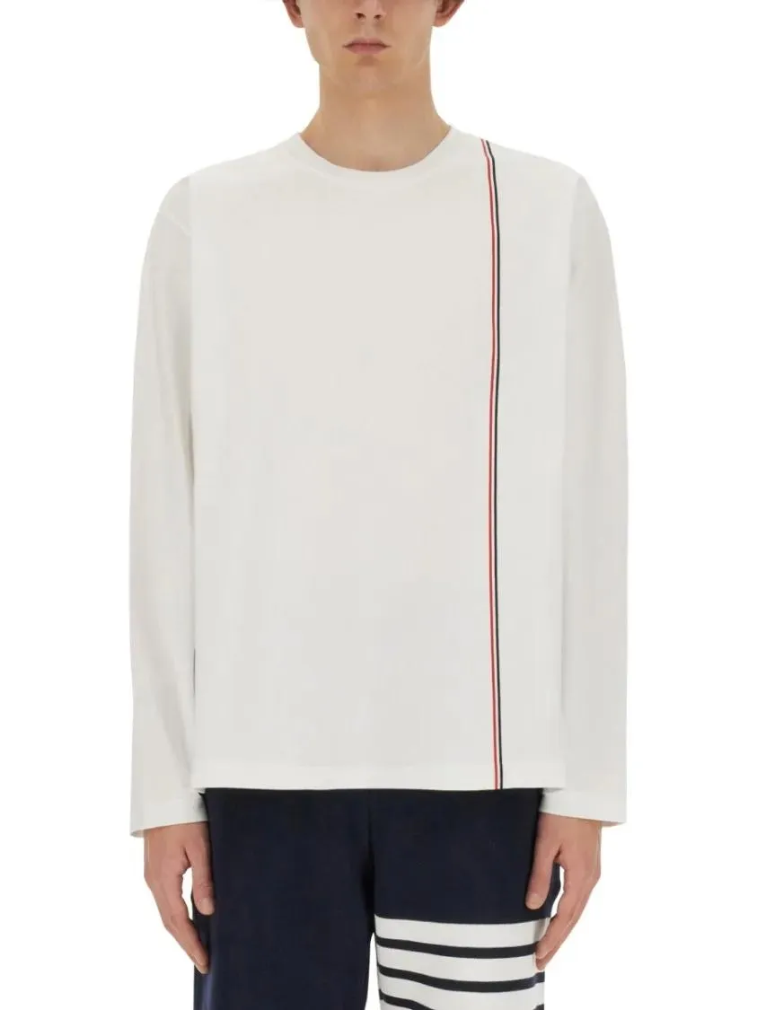 Thom Browne - T-Shirt With Logo - Größe 3 - weiß Thom Browne - T-Shirt With Logo - Größe 3 - weiß