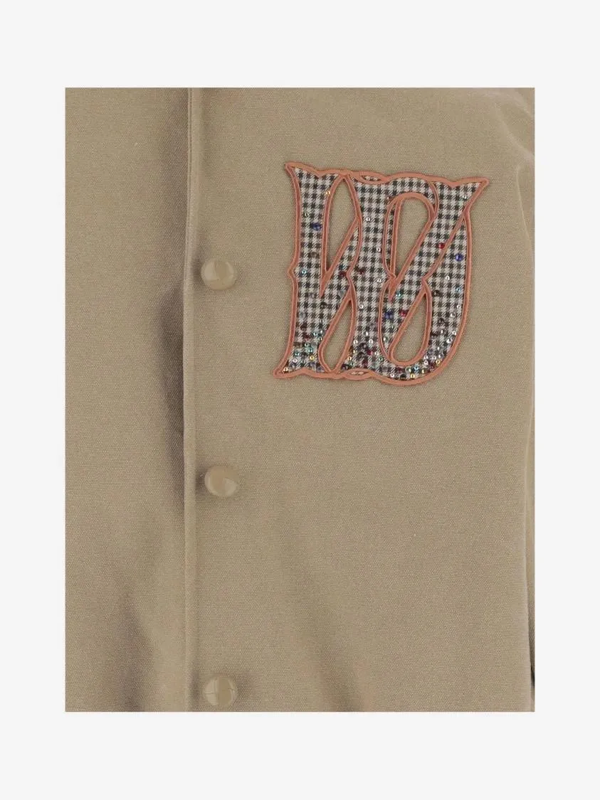 WE11 Done - Cotton Blend Jacket With Ribbed Edges And Signatur - Größe XL - braun – Bild 2