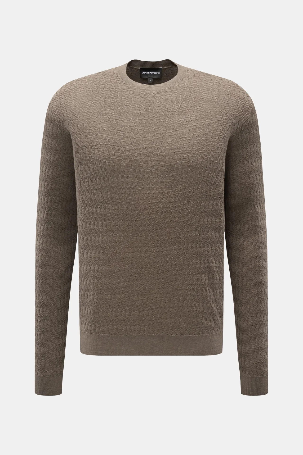 Emporio Armani - Herren - Feinstrick-Rundhalspullover taupe Emporio Armani - Herren - Feinstrick-Rundhalspullover taupe