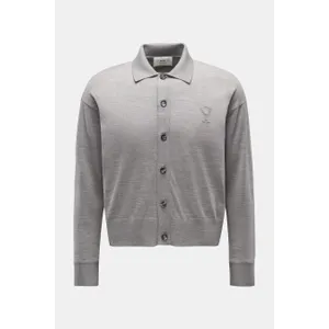 Ami Paris - Herren - Merino Cardigan hellgrau meliert Ami Paris - Herren - Merino Cardigan hellgrau meliert