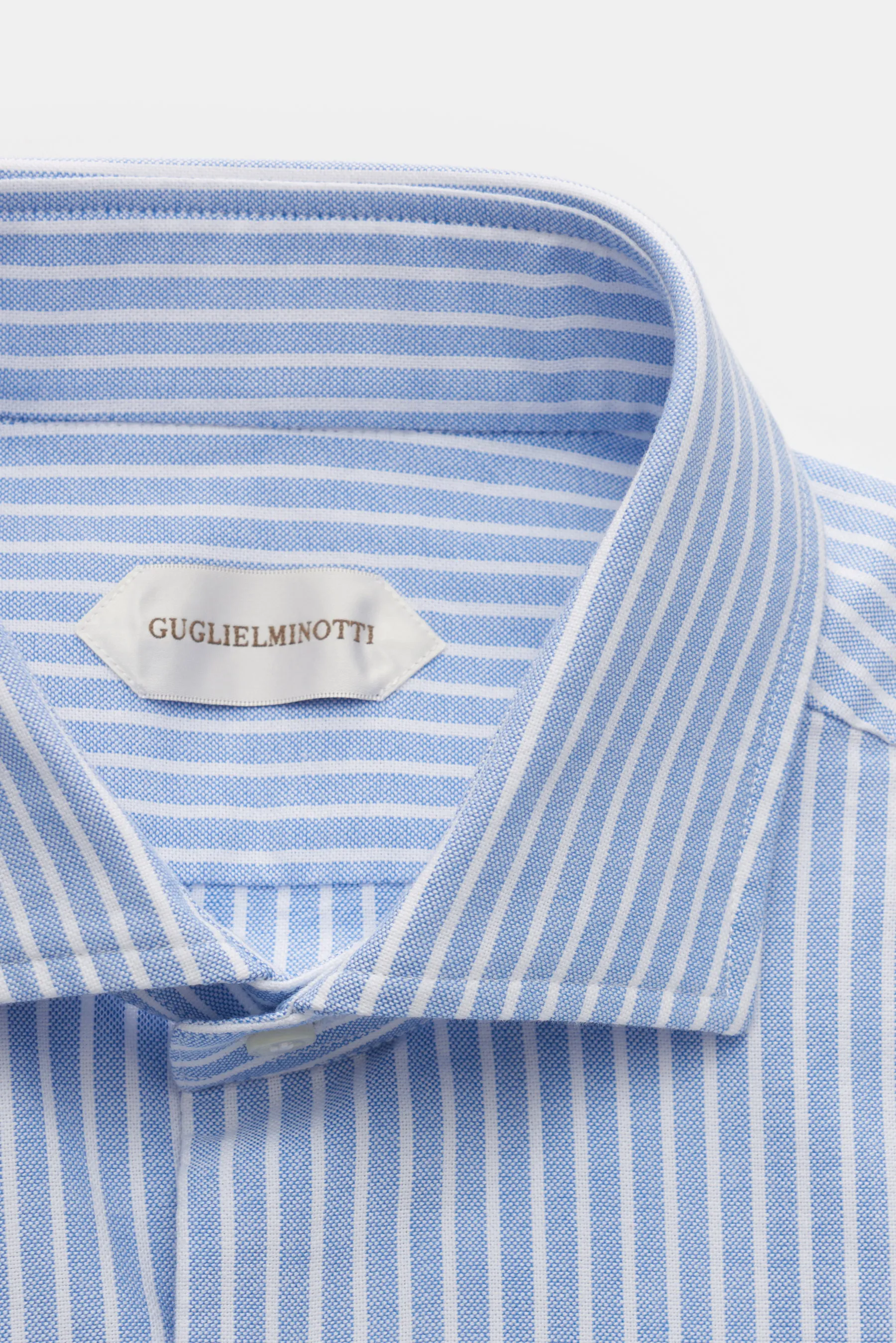 Guglielminotti - Herren - Oxfordhemd Haifisch-Kragen hellblau/weiß gestreift – Bild 2
