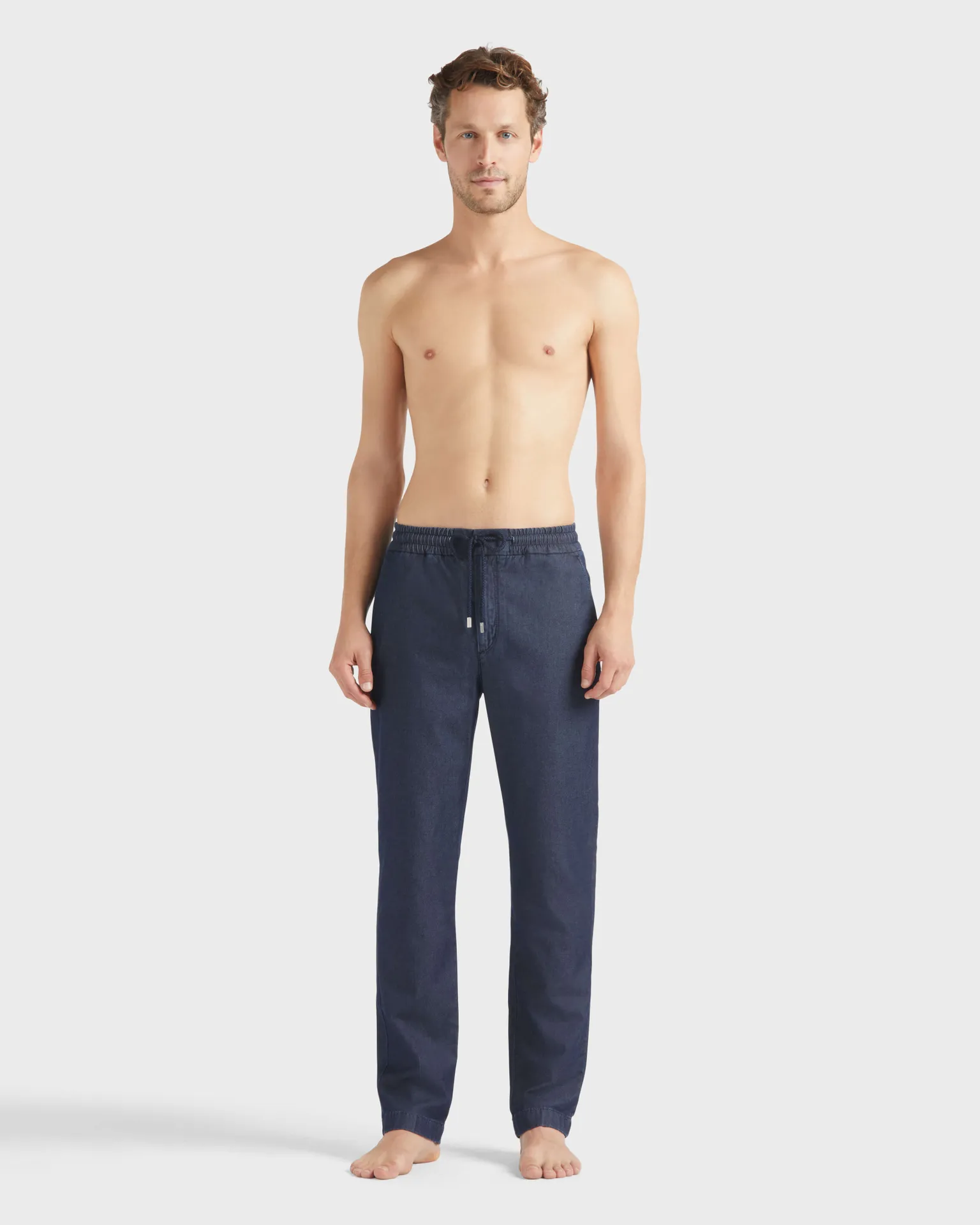 Vilebrequin - Hose Aus Baumwolle Und Seide Mit Elastischem Bund Für Herren - Jeanshose - Clemence - Blau - Größe 34 – Bild 3