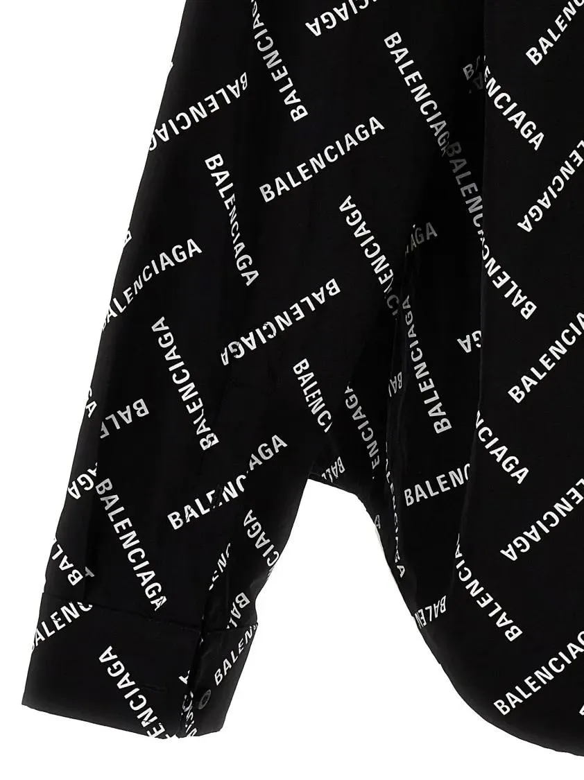 Balenciaga - Logo Print Shirt - Größe 41 - schwarz – Bild 2