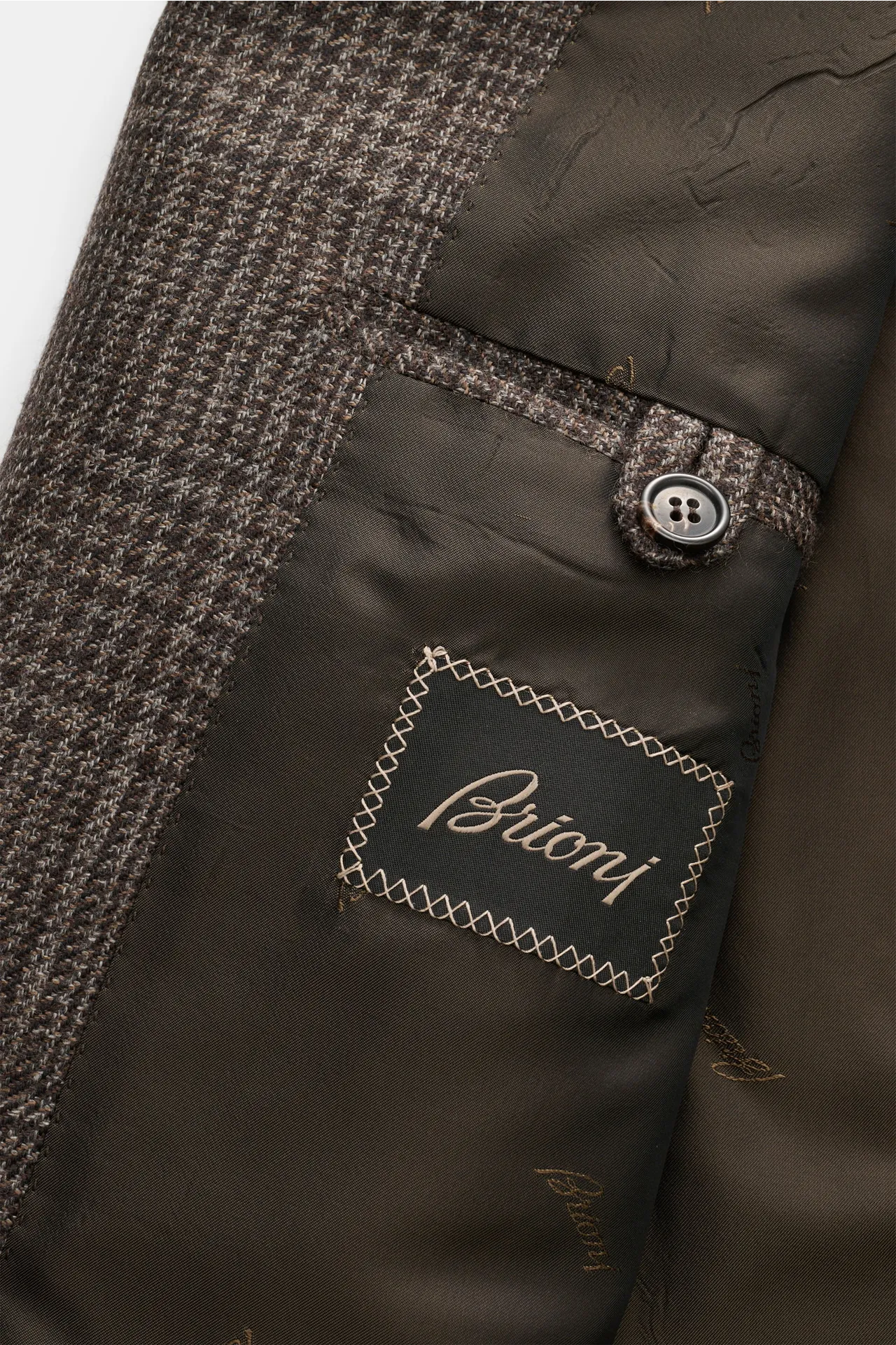 Brioni - Herren - Cashmere Sakko 'New Plume' dunkelbraun/graubraun kariert – Bild 4