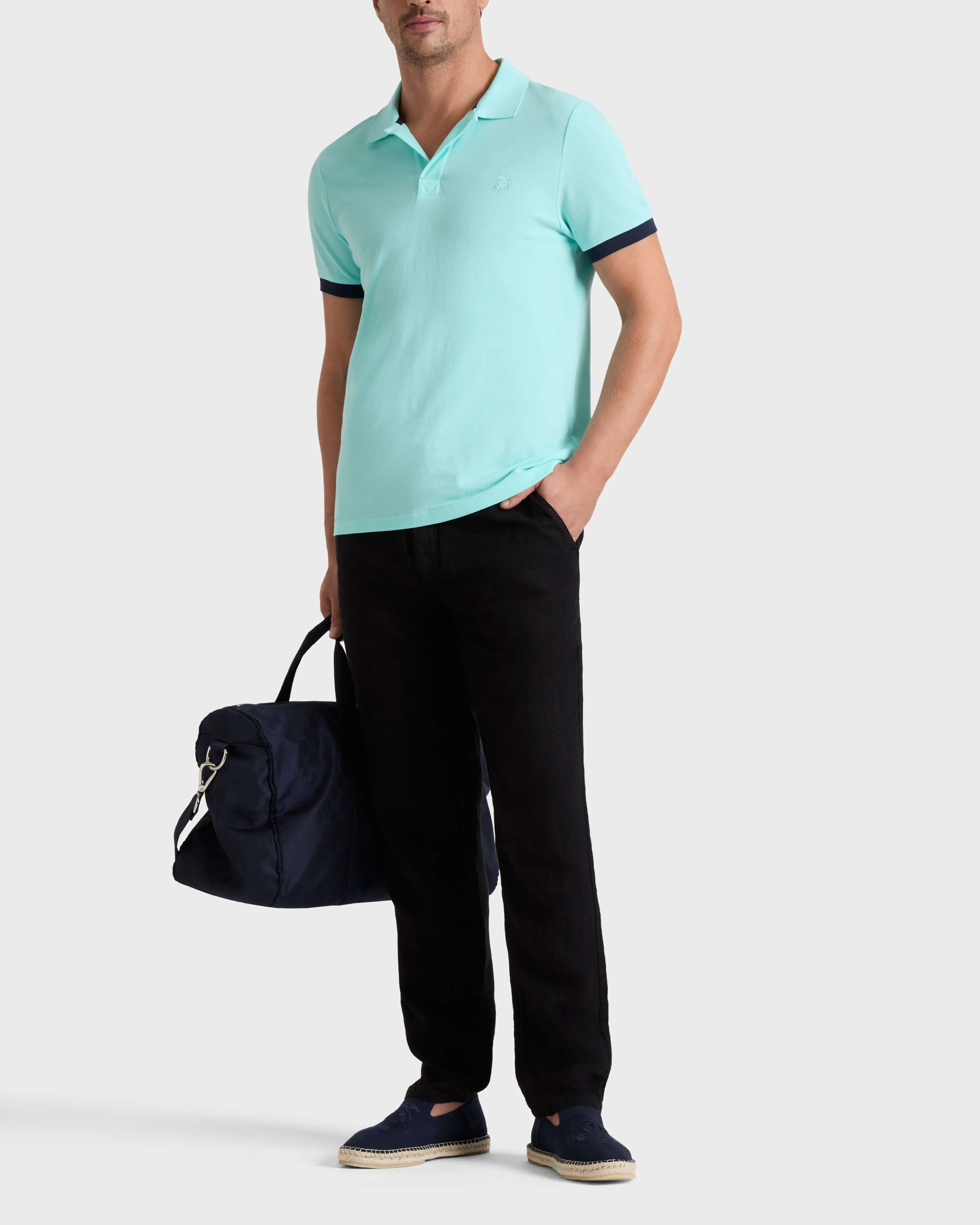 Vilebrequin - Solid Gerade Geschnittene Leinenhose Für Herren - Hose - Parc - Schwarz - Größe XXXL – Bild 3