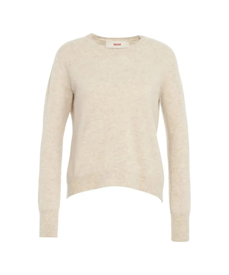 Mvm - Cashmere Sweater With Classic Round Neckline - Größe 40 - beige Mvm - Cashmere Sweater With Classic Round Neckline - Größe 40 - beige