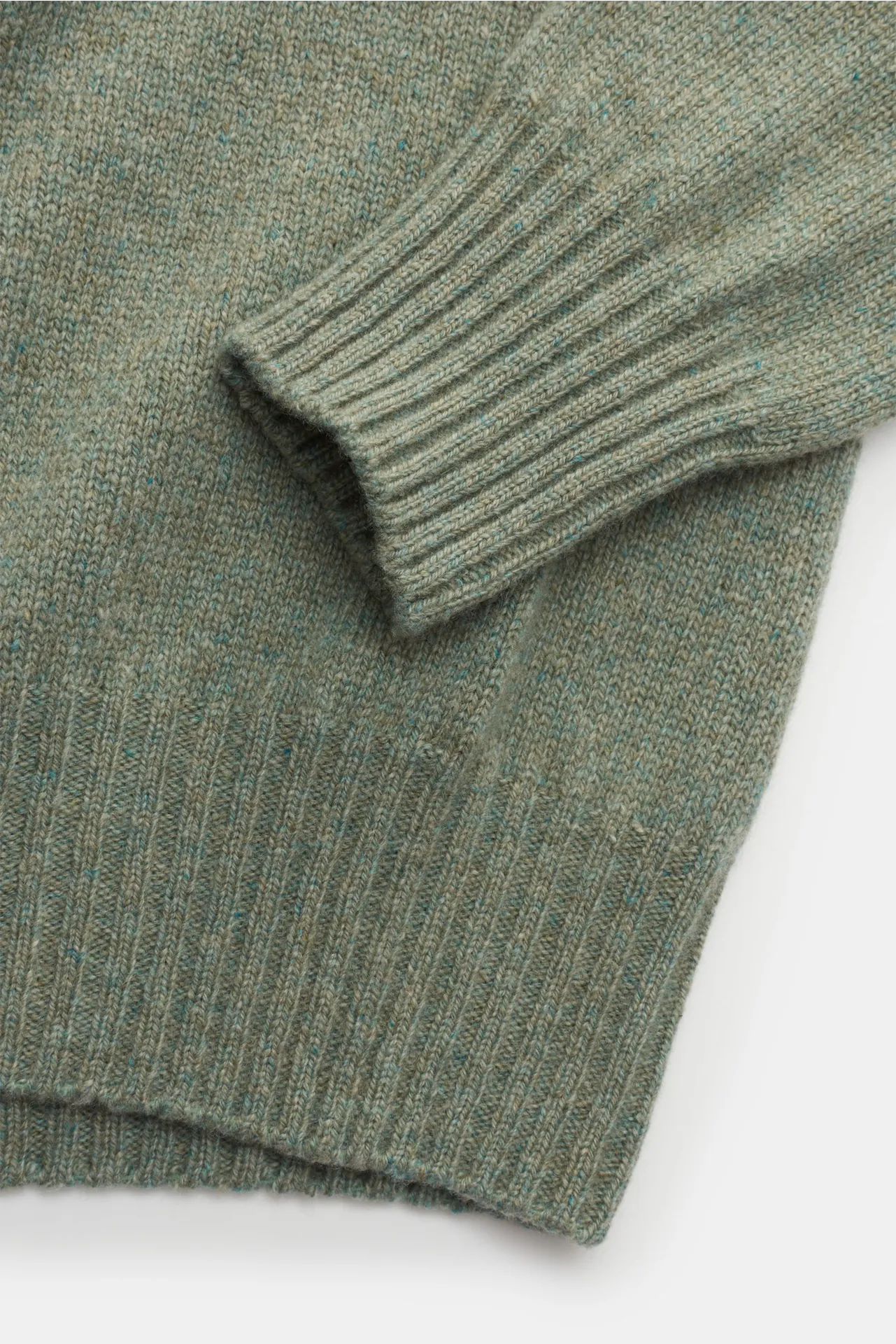 Malo - Herren - Cashmere Rundhalspullover graugrün meliert – Bild 3