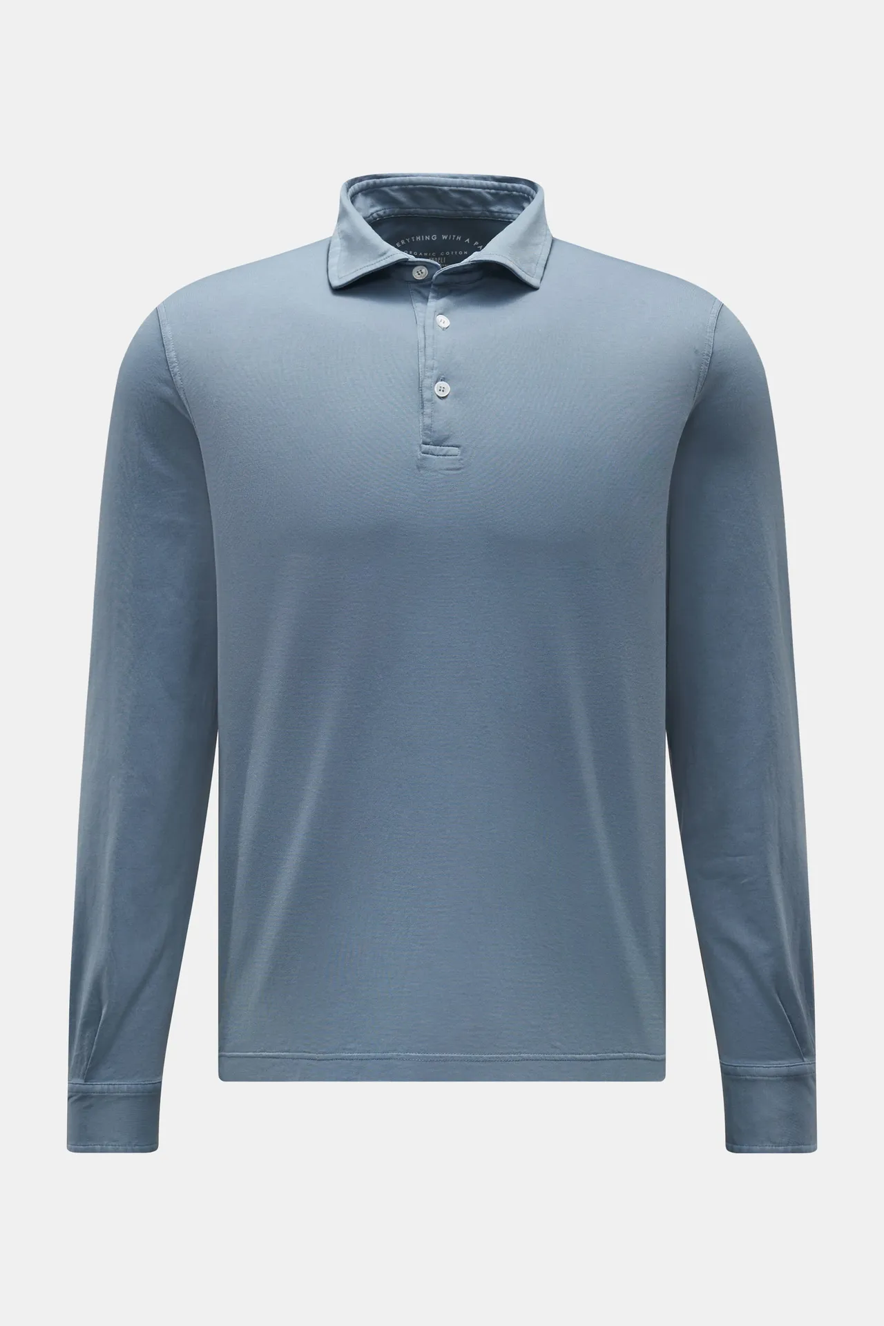 Fedeli - Herren - Jersey Longsleeve-Poloshirt %27Zero%27 rauchblau Fedeli - Herren - Jersey Longsleeve-Poloshirt %27Zero%27 rauchblau
