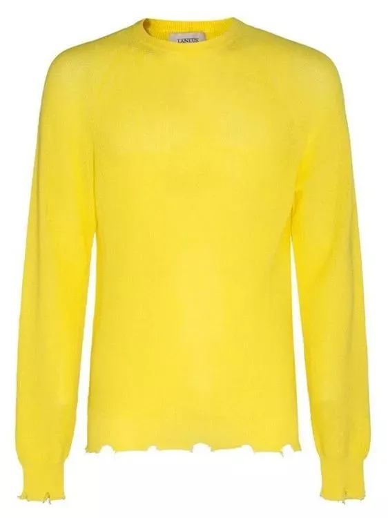 Laneus - Yellow Cotton Sweater - Größe 46 - yellow Laneus - Yellow Cotton Sweater - Größe 46 - yellow