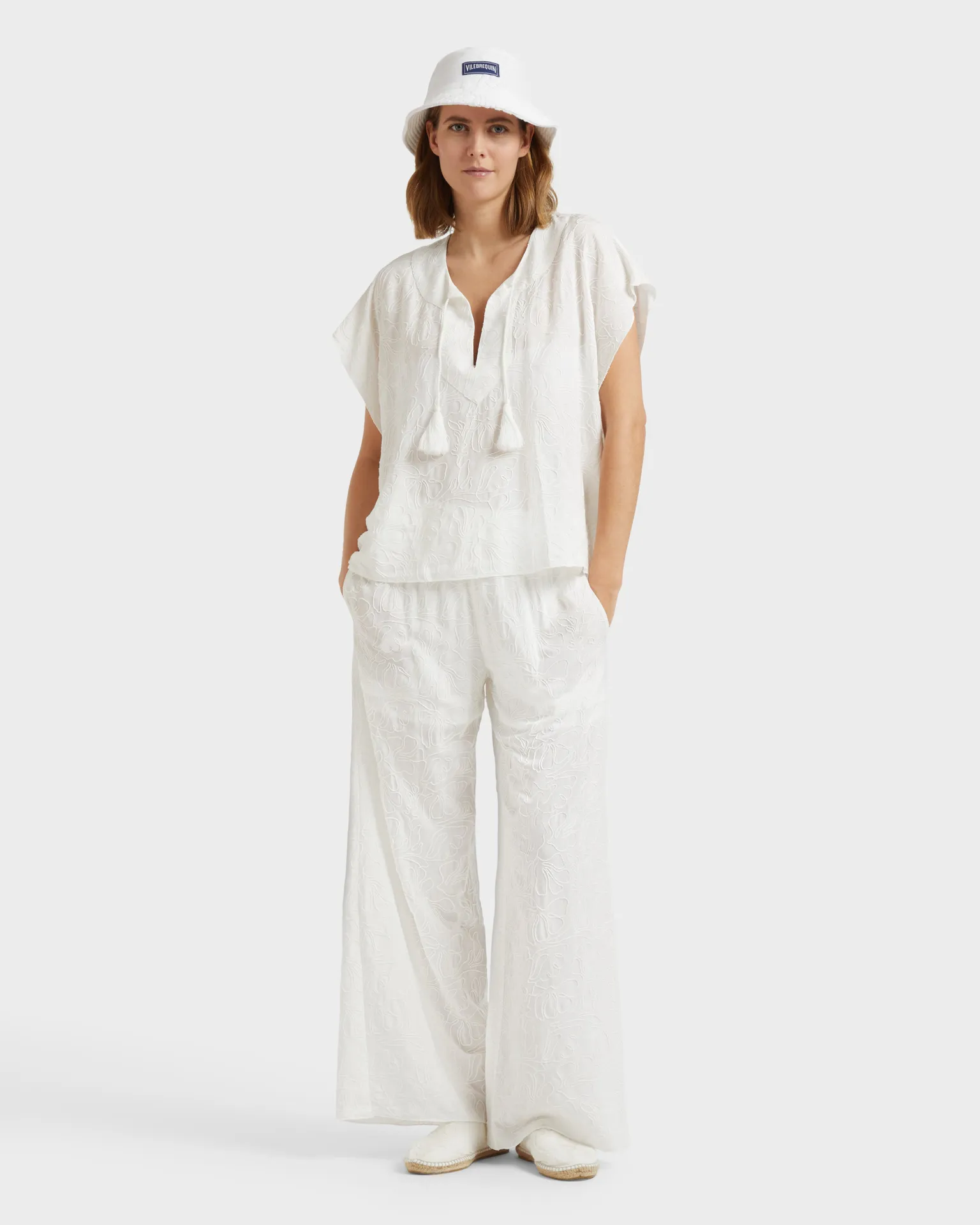 Vilebrequin - Seashells Damenhose Aus Viskose Mit Elastischem Bund - Hose - Lacy - Weiss - Größe XS – Bild 5