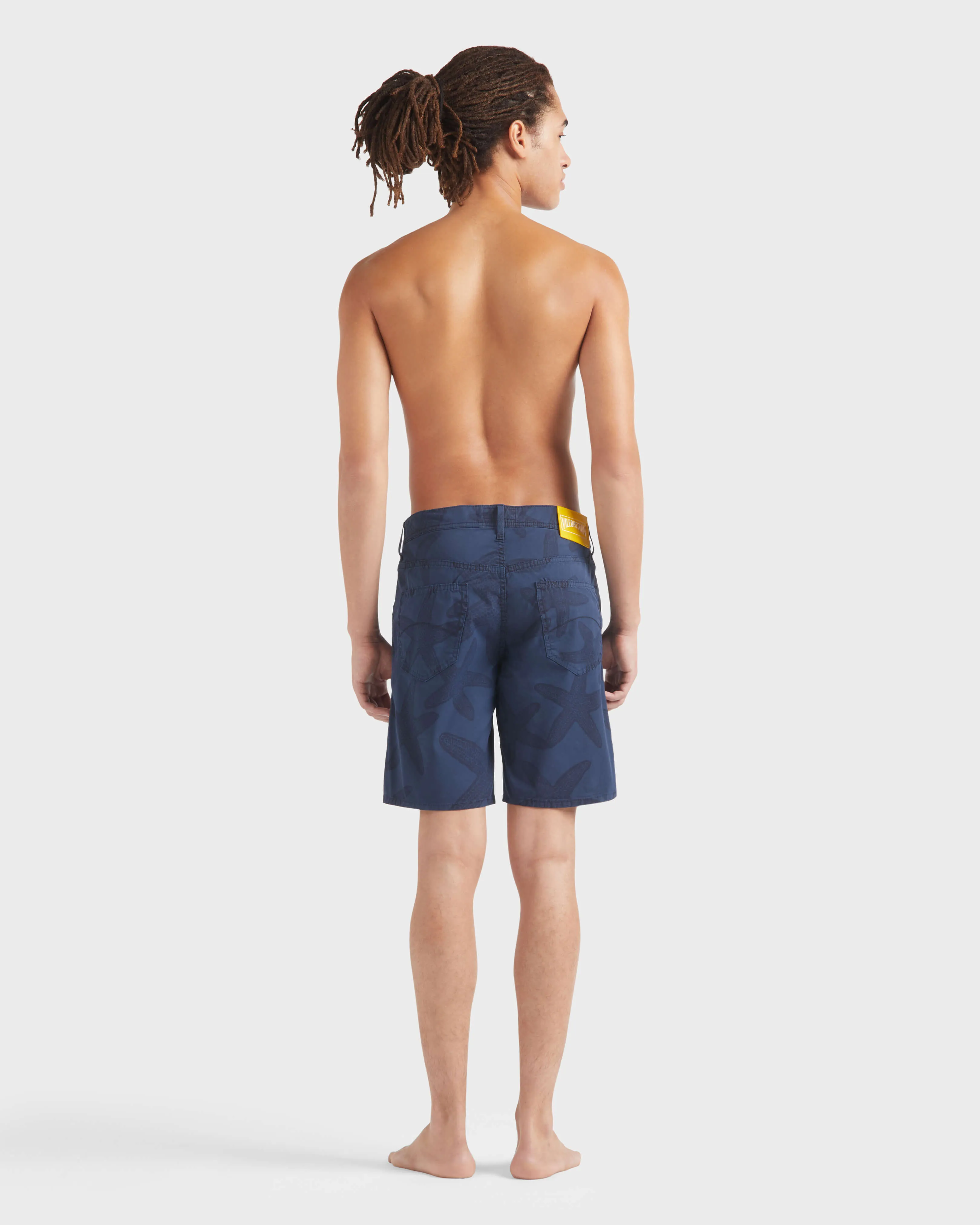 Vilebrequin - Gabardine-bermudashorts Mit Starfish Darkening-print Für Herren - Bermuda - Garonne - Blau - Größe 36 – Bild 4