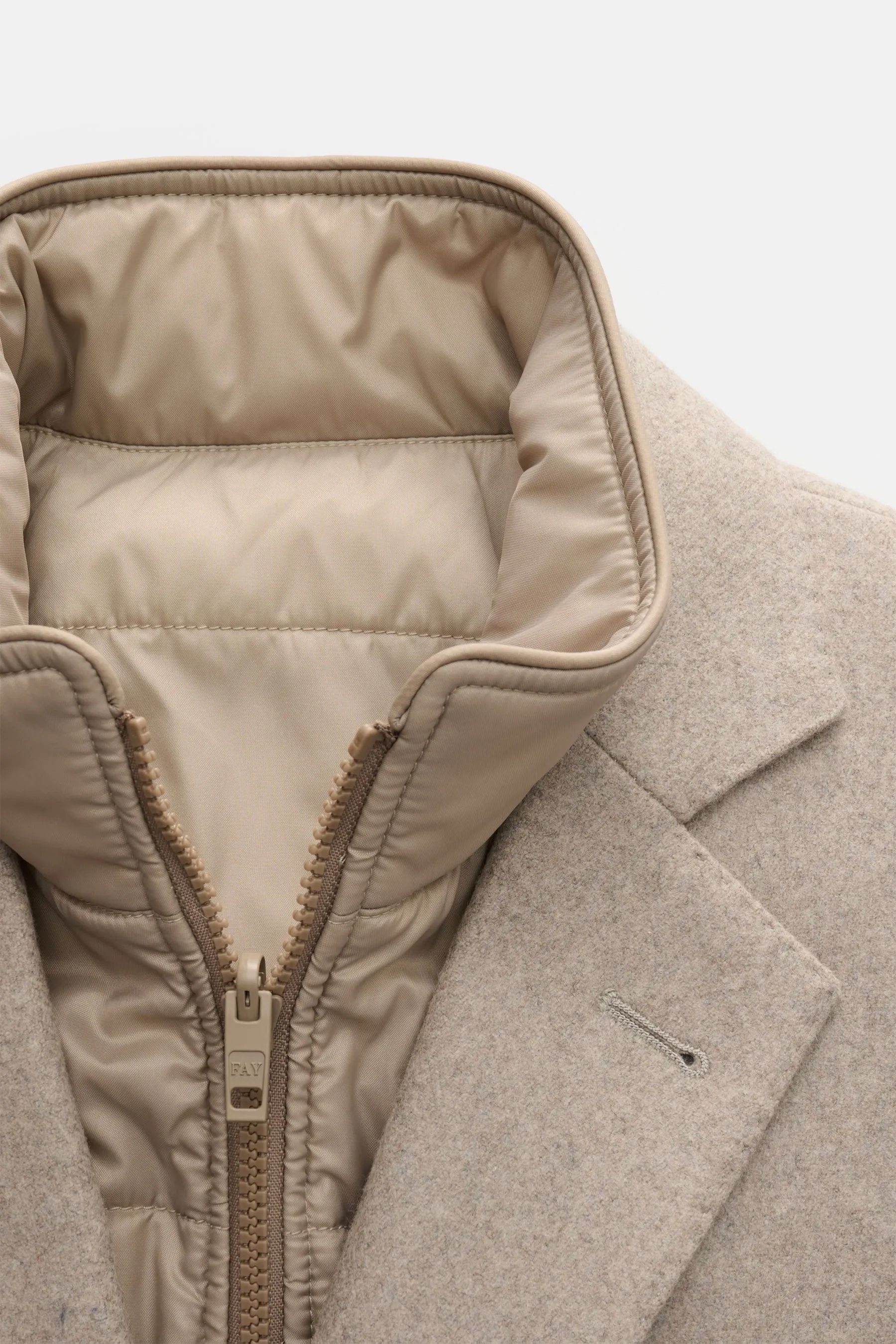 Fay - Herren - Mantel 'Double Coat' mit Weste beige – Bild 4