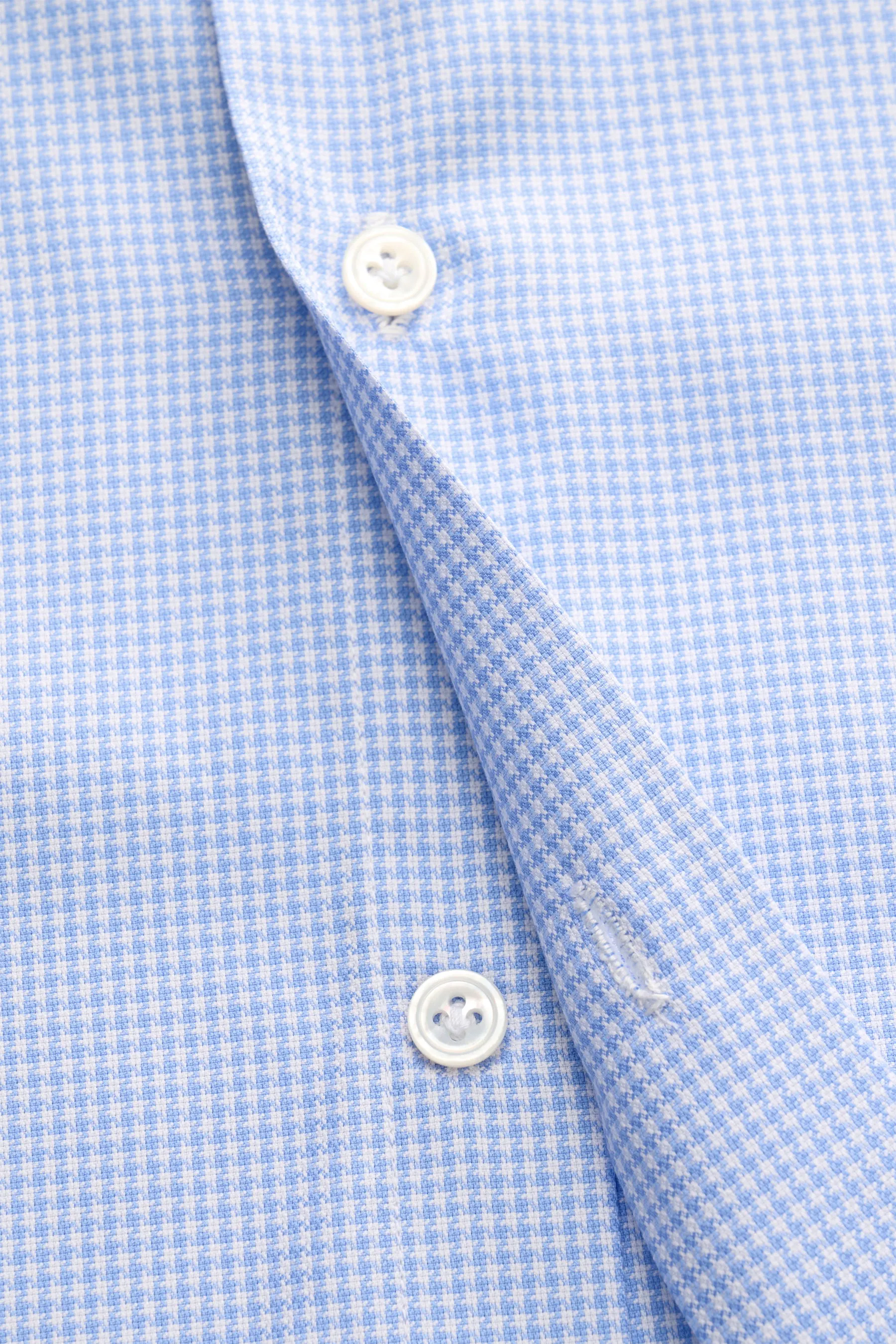 Finamore - Herren - Business Hemd 'Sergio Napoli' Haifisch-Kragen blau/weiß kariert – Bild 4