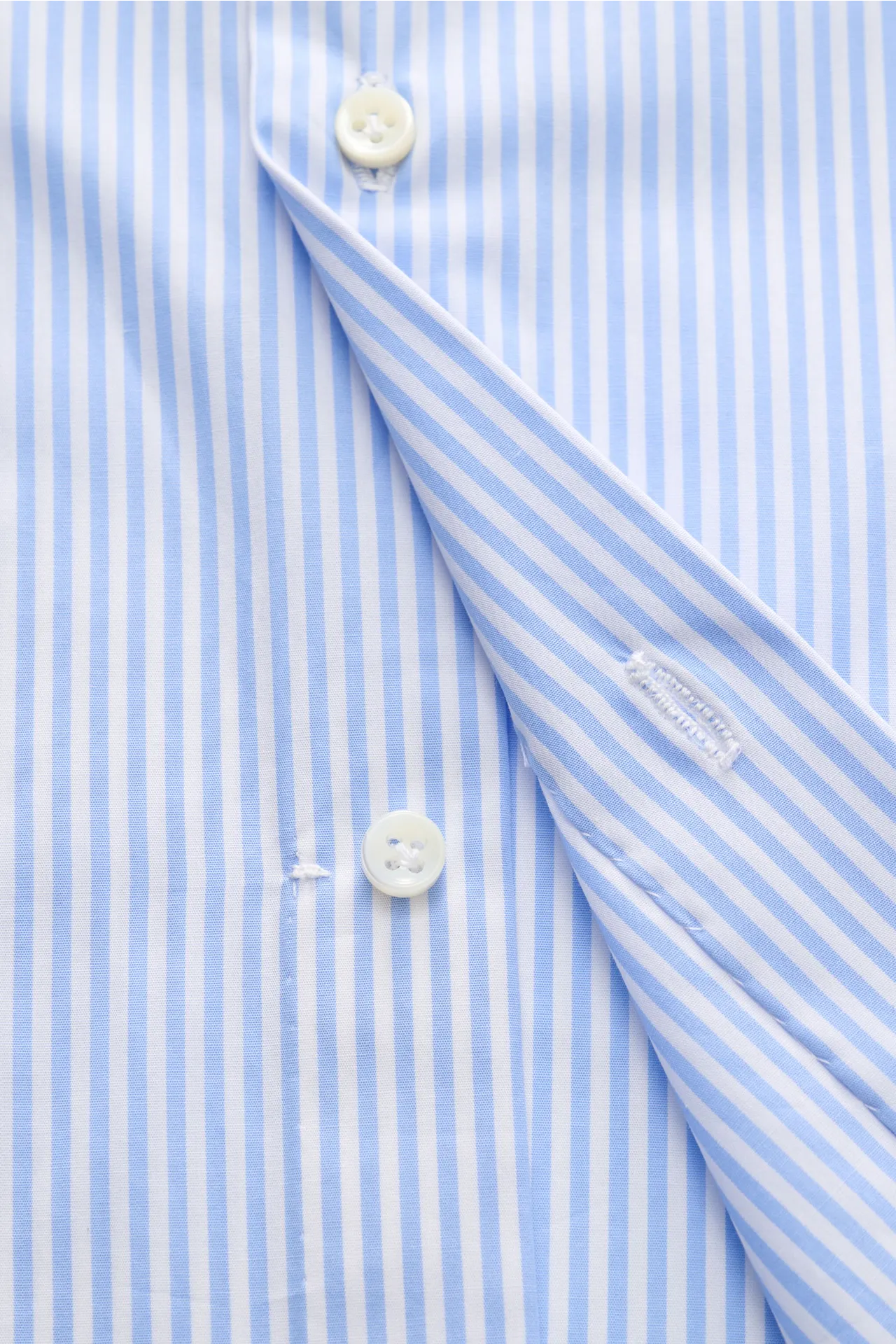 Borrelli - Herren - Business Hemd 'Nando' Haifisch-Kragen hellblau/weiß gestreift – Bild 5