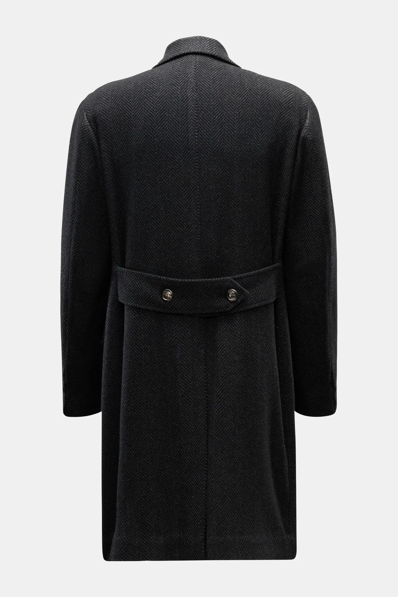 Stile Latino - Herren - Cashmere Mantel 'Eros' dunkelgrau/schwarz gemustert – Bild 2