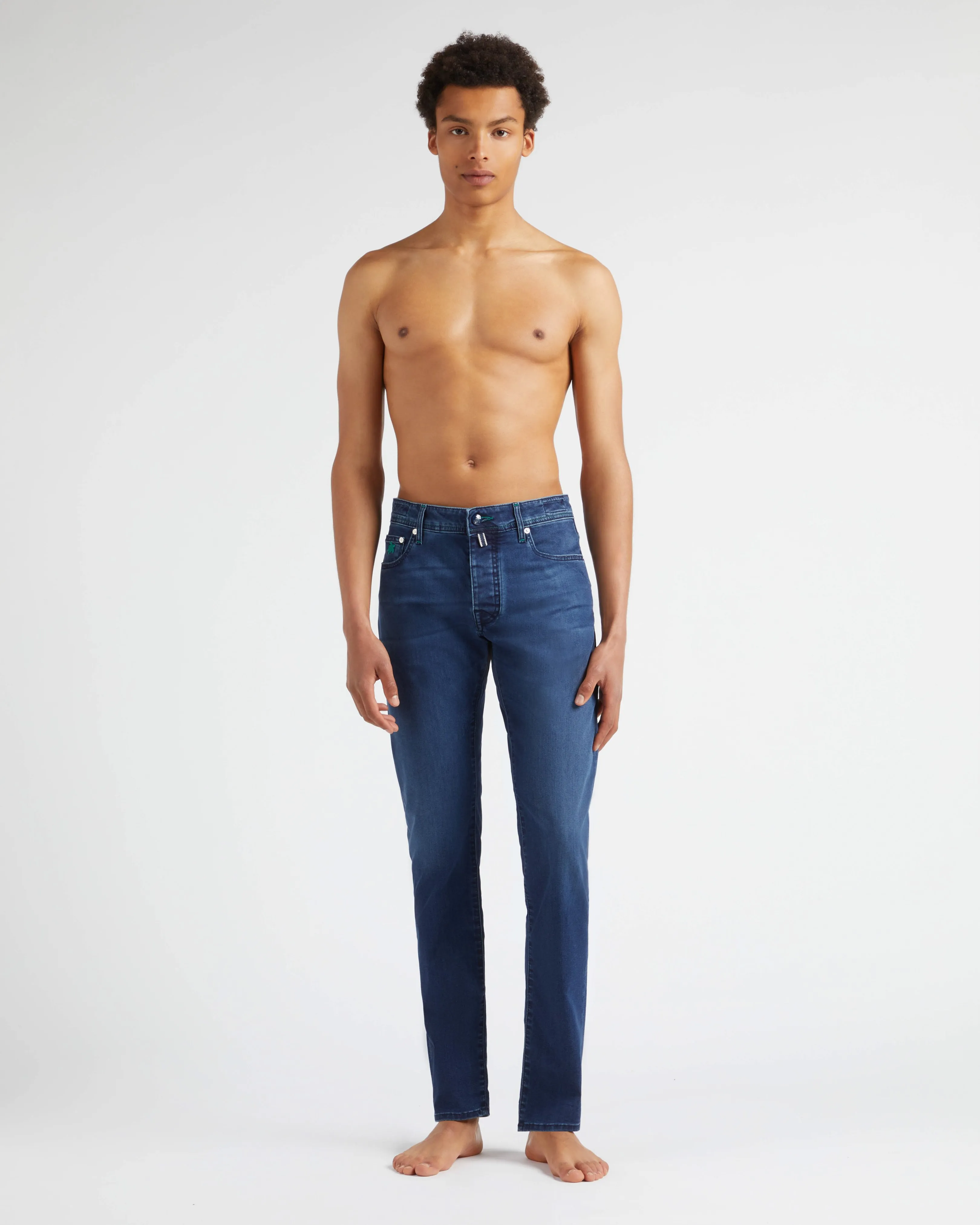 Vilebrequin - Tropical Flowers Denimhose Im 5-taschen-design Für Herren - Jeanshose - Gbetta18 - Blau - Größe 30 – Bild 3