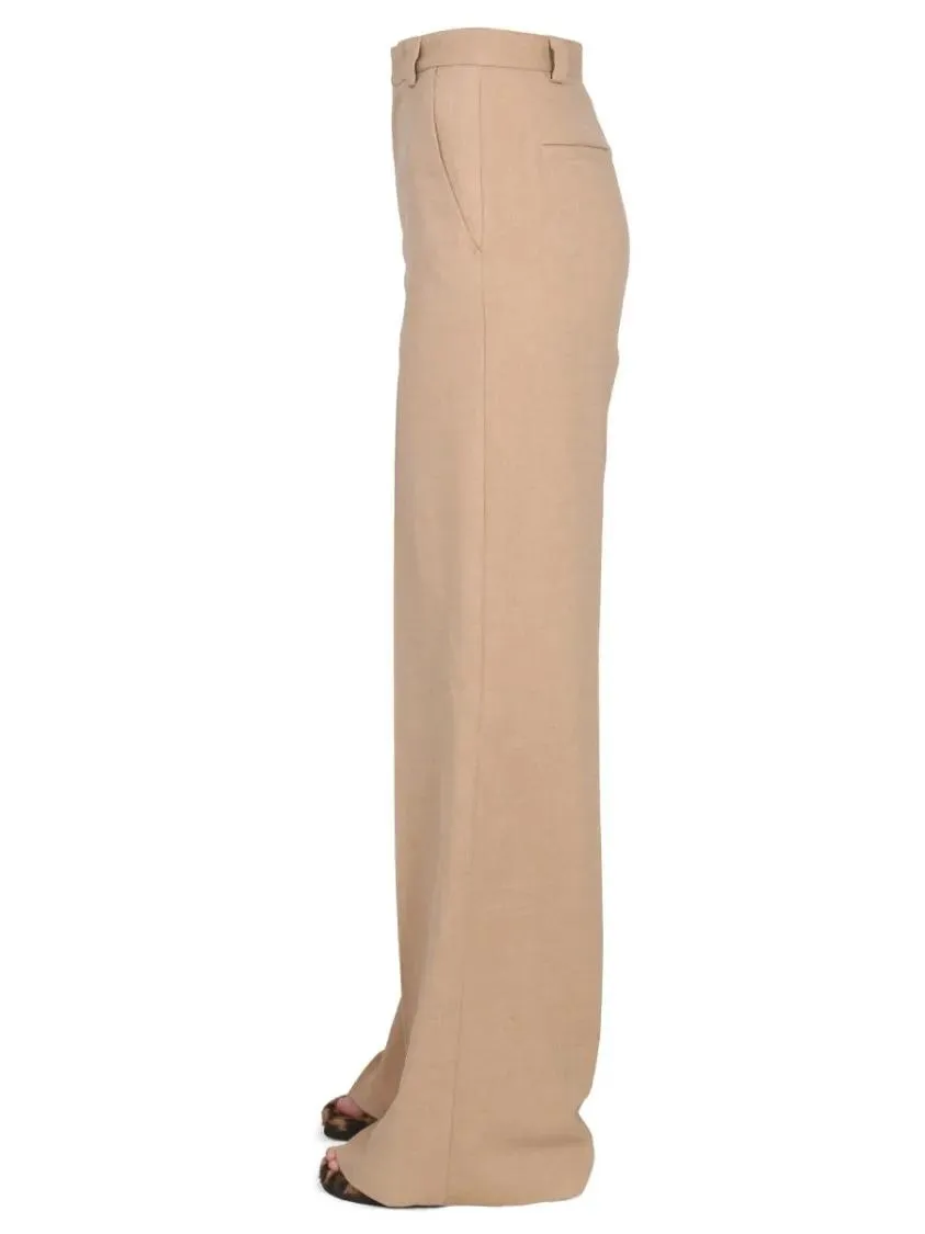 Red Valentino - Wide-Leg Flared Pants With High Waistband - Größe 42 - beige – Bild 3