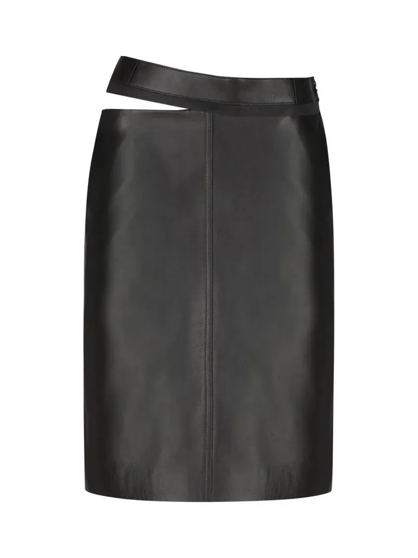 Fendi - Leather Skirt - Größe 42 - schwarz Fendi - Leather Skirt - Größe 42 - schwarz