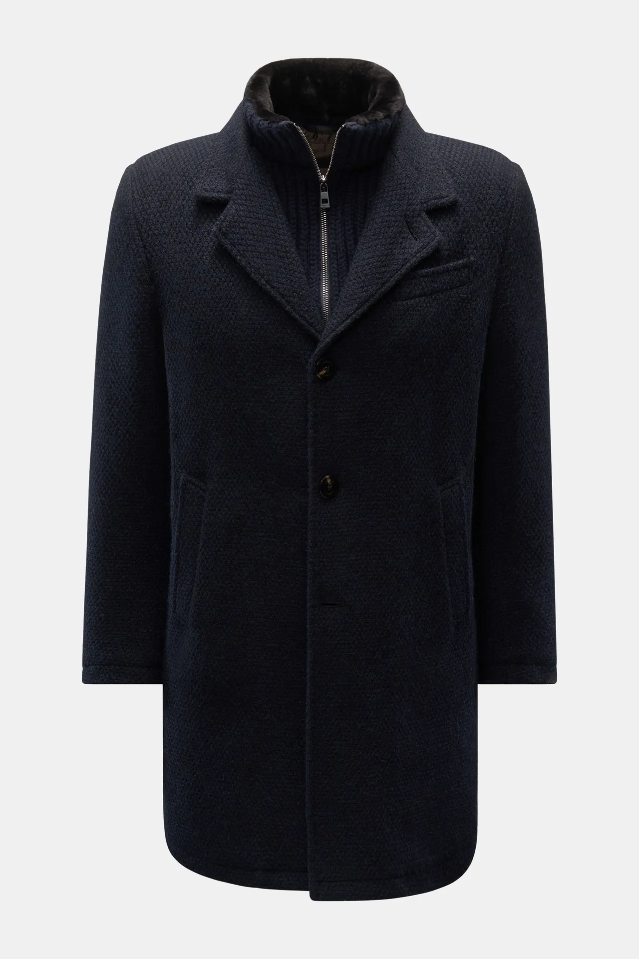 GMS75 - Herren - Strickmantel navy GMS75 - Herren - Strickmantel navy