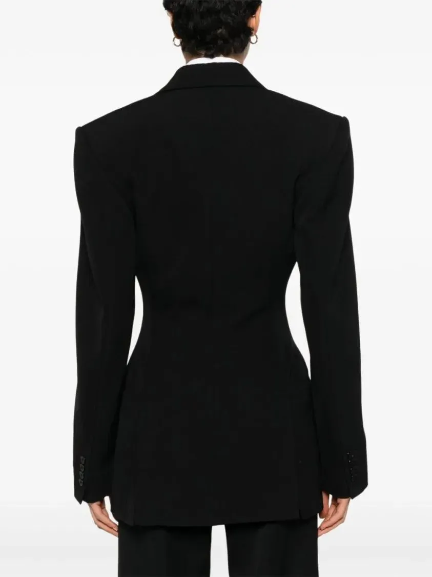 PHOEBE PHILO - Structured Shoulder Tailored Jacket With Double-Br - Größe 34 - schwarz – Bild 4