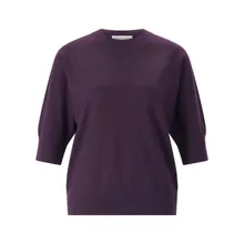 Dries Van Noten - Kurzarmpullover Tuan aus Merinowolle - Größe L - violett Dries Van Noten - Kurzarmpullover Tuan aus Merinowolle - Größe L - violett