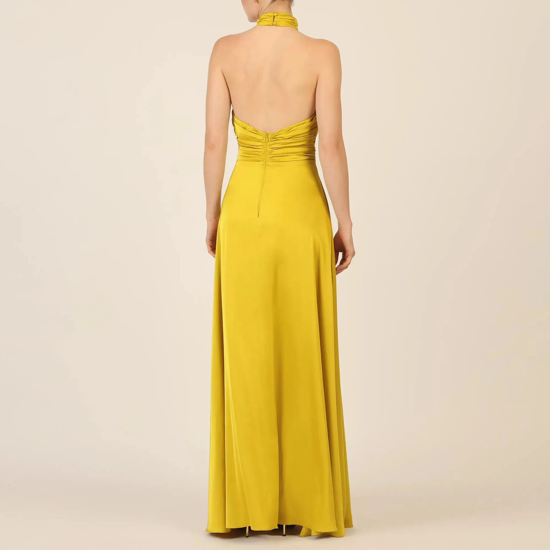 Apart - Satinkleid - Größe 42 - gelb – Bild 2