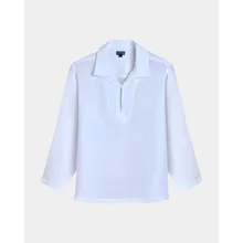 Vilebrequin - Einfarbige Leinen-vareuse Für Herren - Hemd - Comores - Weiss - Größe M Vilebrequin - Einfarbige Leinen-vareuse Für Herren - Hemd - Comores - Weiss - Größe M