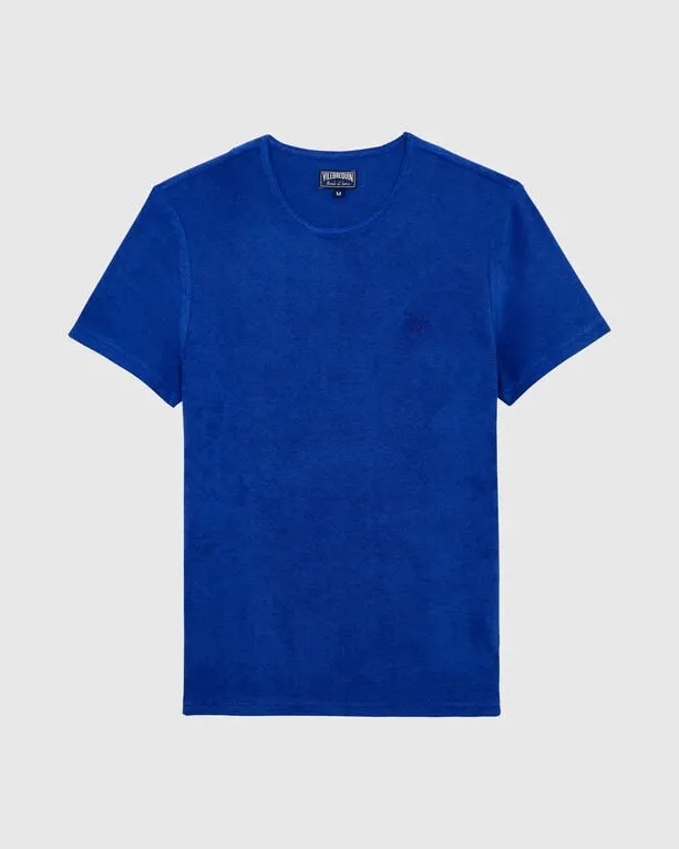 Vilebrequin - Einfarbiges Unisex-t-shirt Aus Frottee - T-shirt - Tiramisu - Blau - Größe XXL Vilebrequin - Einfarbiges Unisex-t-shirt Aus Frottee - T-shirt - Tiramisu - Blau - Größe XXL