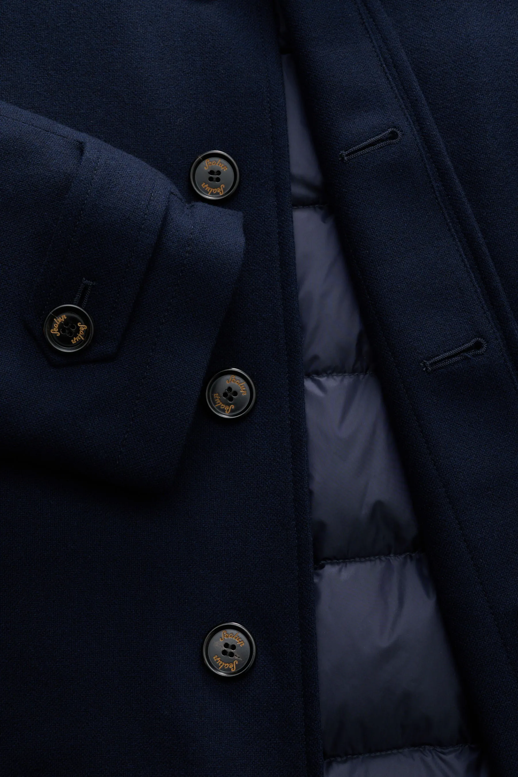 Sealup - Herren - Cashmere Daunenmantel navy – Bild 4