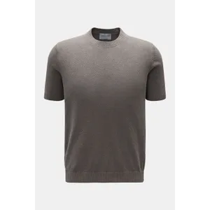 Settefili Cashmere - Herren - Kurzarm-Rundhalspullover %27Bouclé%27 graubraun Settefili Cashmere - Herren - Kurzarm-Rundhalspullover %27Bouclé%27 graubraun