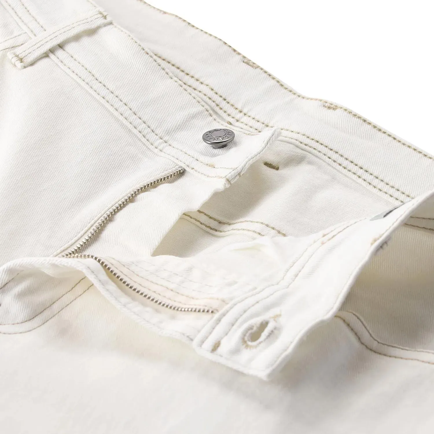 Canali - Regular-Fit Jeans aus Baumwollmix - Größe 48 - creme – Bild 3