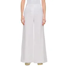 Alberto Biani - Relaxed Fit White Cotton Wide Trousers - Größe 40 - weiß Alberto Biani - Relaxed Fit White Cotton Wide Trousers - Größe 40 - weiß
