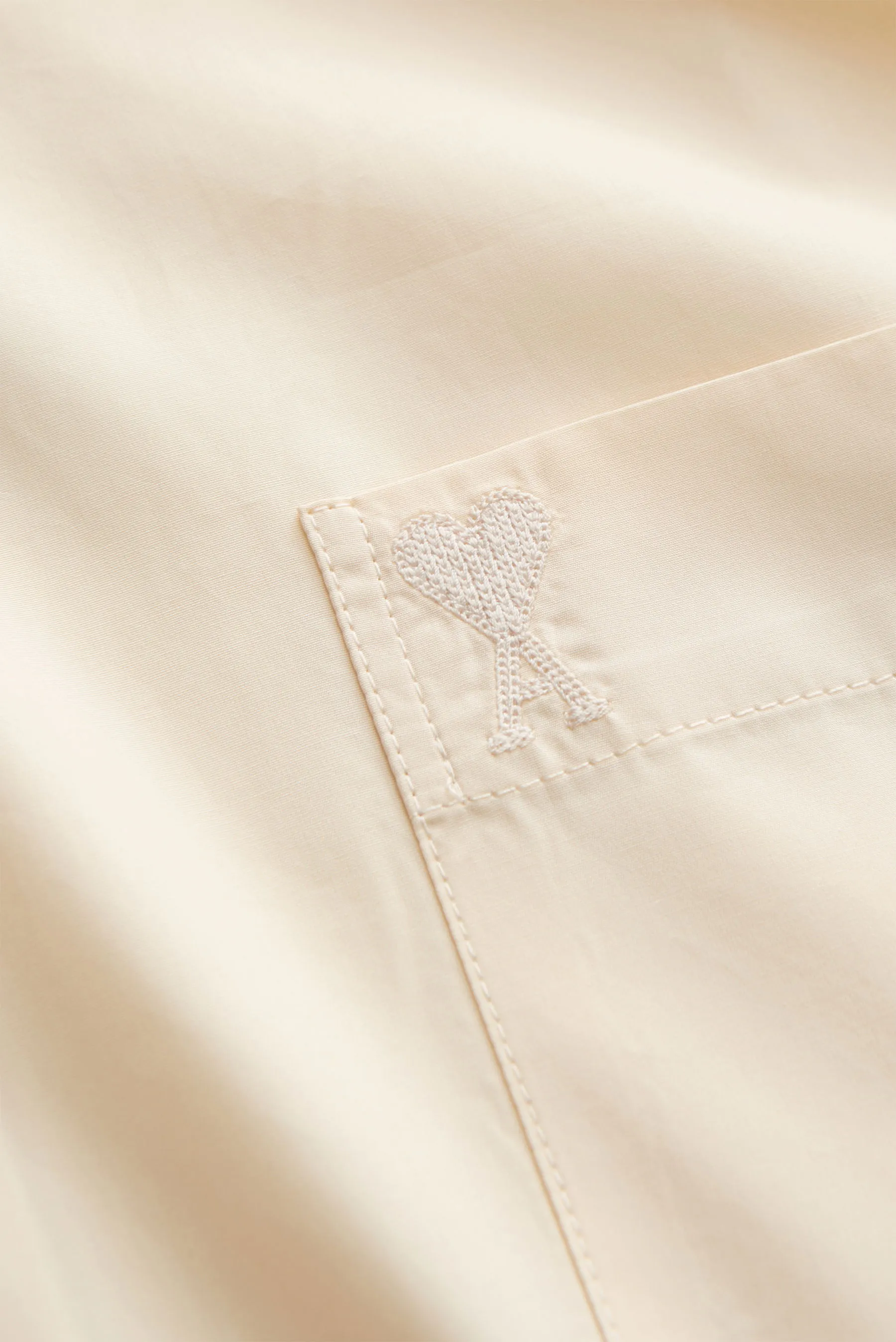 Ami Paris - Herren - Kurzarmhemd Kent-Kragen creme – Bild 4