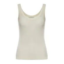 Lemaire - Ribbed Cotton Tank Top With Rounded Neckline - Größe S - weiß Lemaire - Ribbed Cotton Tank Top With Rounded Neckline - Größe S - weiß