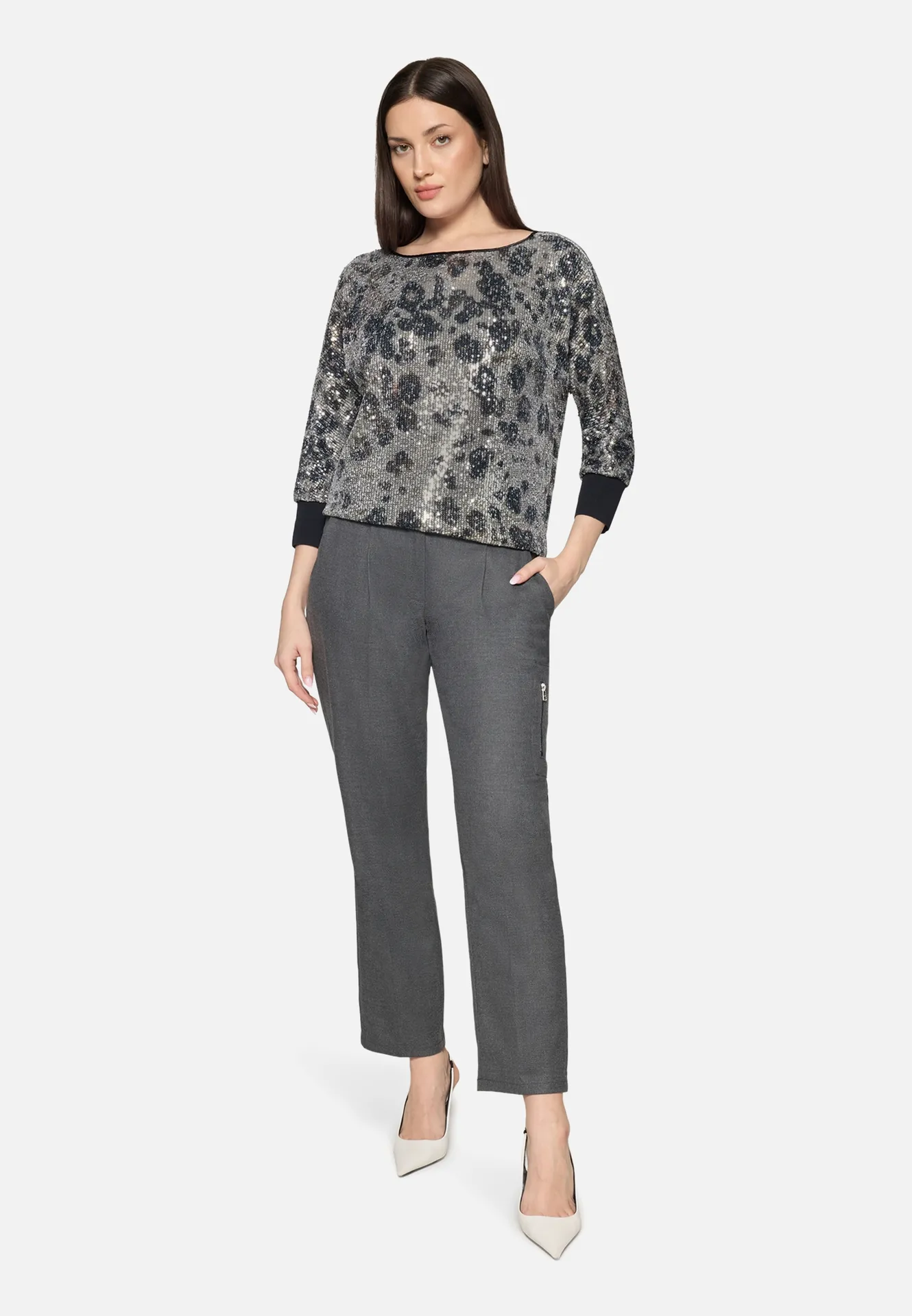 Schlupfbluse mit Fledermausärmeln