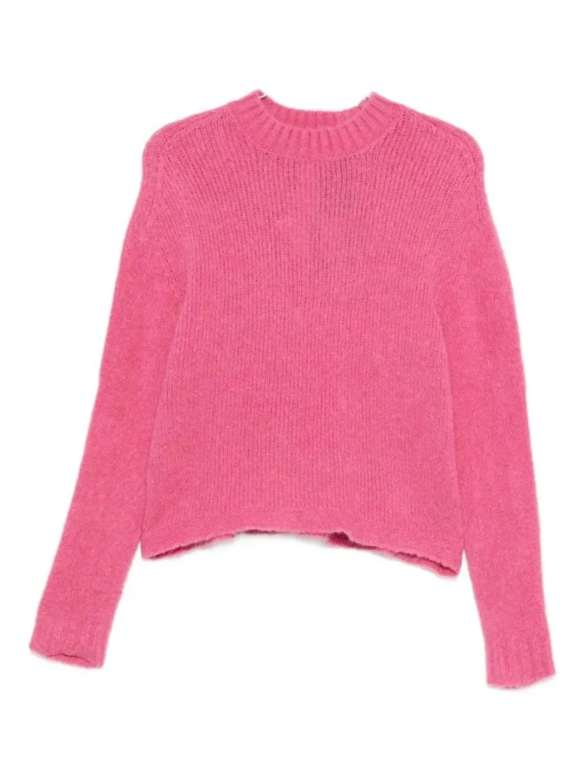 Twin-Set - Pink Ribbed Knit Sweater With Cropped Hem - Größe XS - pink Twin-Set - Pink Ribbed Knit Sweater With Cropped Hem - Größe XS - pink