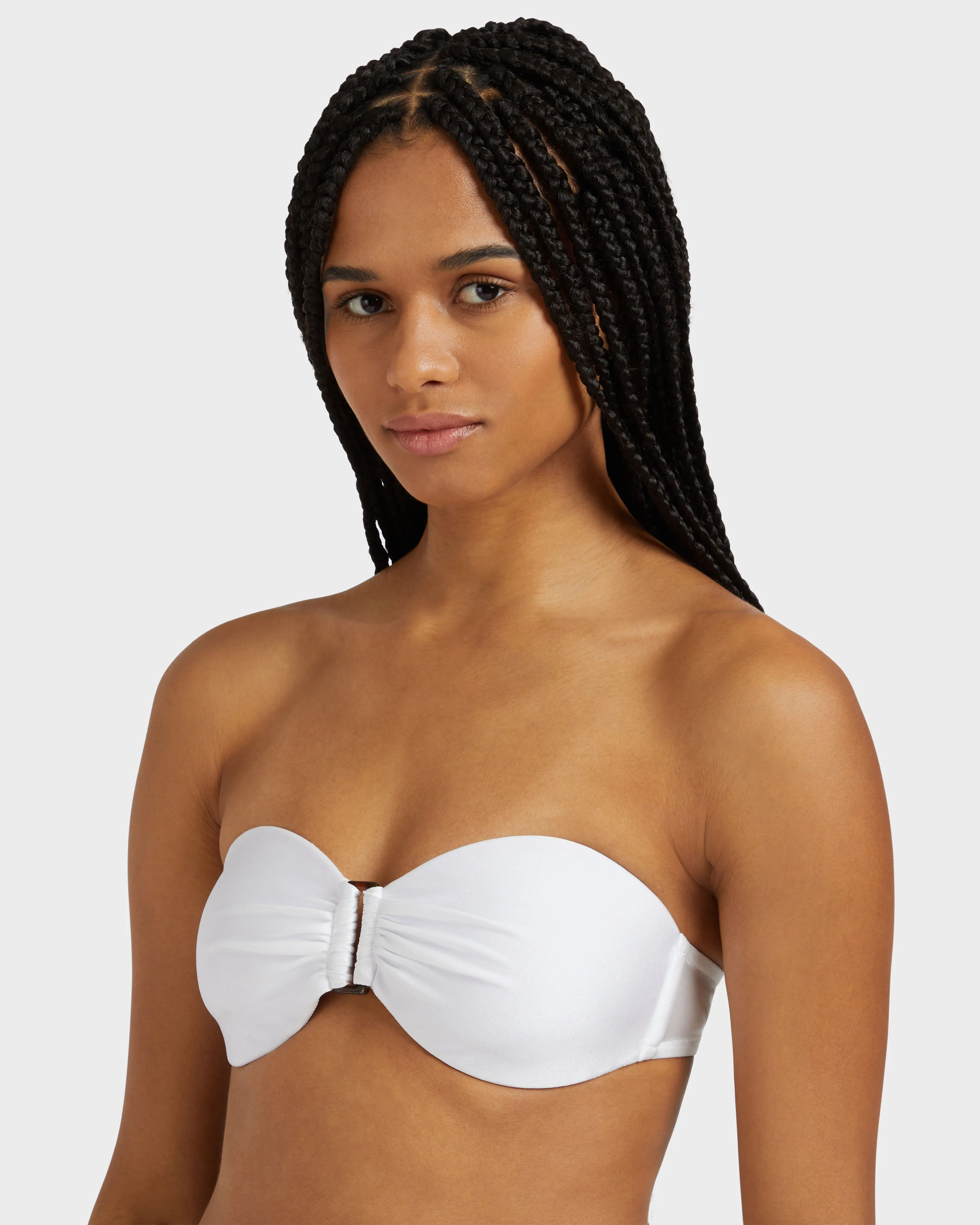 Vilebrequin - Shiny Stretch Solid Bandeau-bikinioberteil Für Damen - Bademode - Lune - Weiss - Größe M – Bild 5