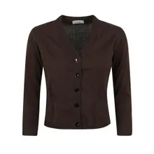 Charlott - V-Neck Button-Down Sweater With Front Pockets - Größe S - braun Charlott - V-Neck Button-Down Sweater With Front Pockets - Größe S - braun