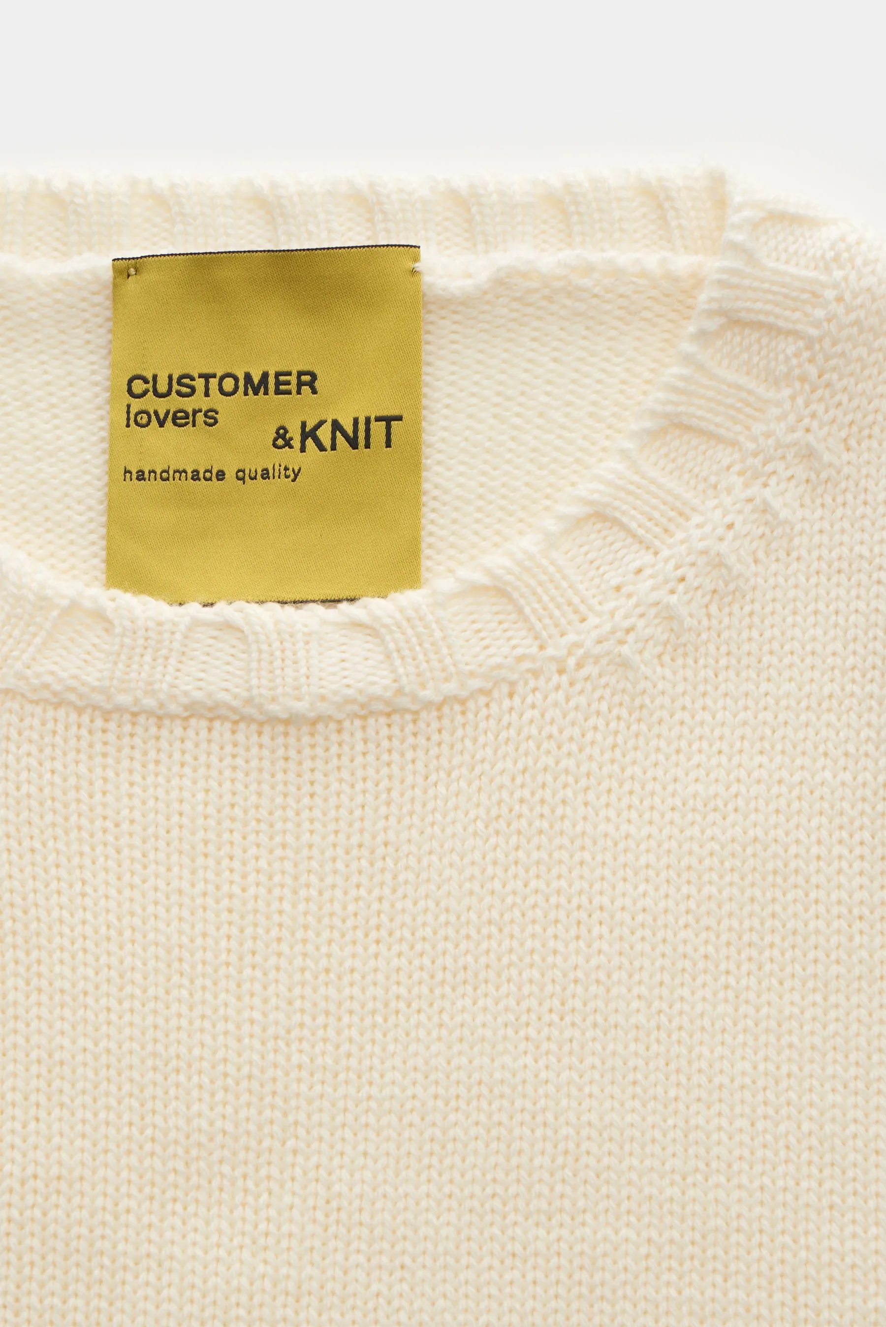 B.F. Knitwear - Herren - Merino Rundhalspullover creme – Bild 2