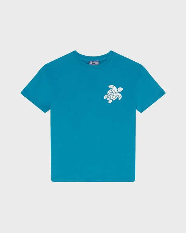 Vilebrequin - T-shirt Aus Bio-baumwolle Mit Aufgestickter Schildkröte Für Jungen - T-shirt - Gabin - Blau - Größe 10 Vilebrequin - T-shirt Aus Bio-baumwolle Mit Aufgestickter Schildkröte Für Jungen - T-shirt - Gabin - Blau - Größe 10