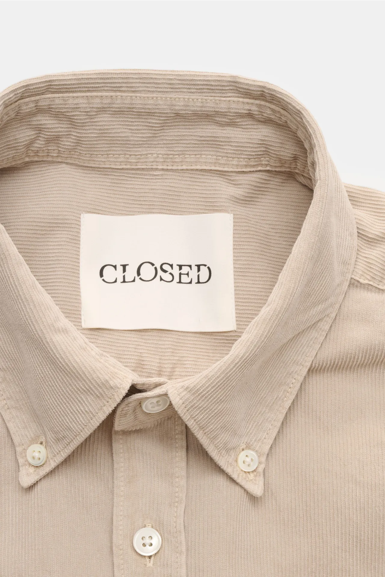 Closed - Herren - Cordhemd Button-Down-Kragen beige – Bild 2