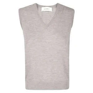 Lisa Yang - Sleeveless Cashmere Top With V-Neckline And Contra - Größe 1 - weiß Lisa Yang - Sleeveless Cashmere Top With V-Neckline And Contra - Größe 1 - weiß