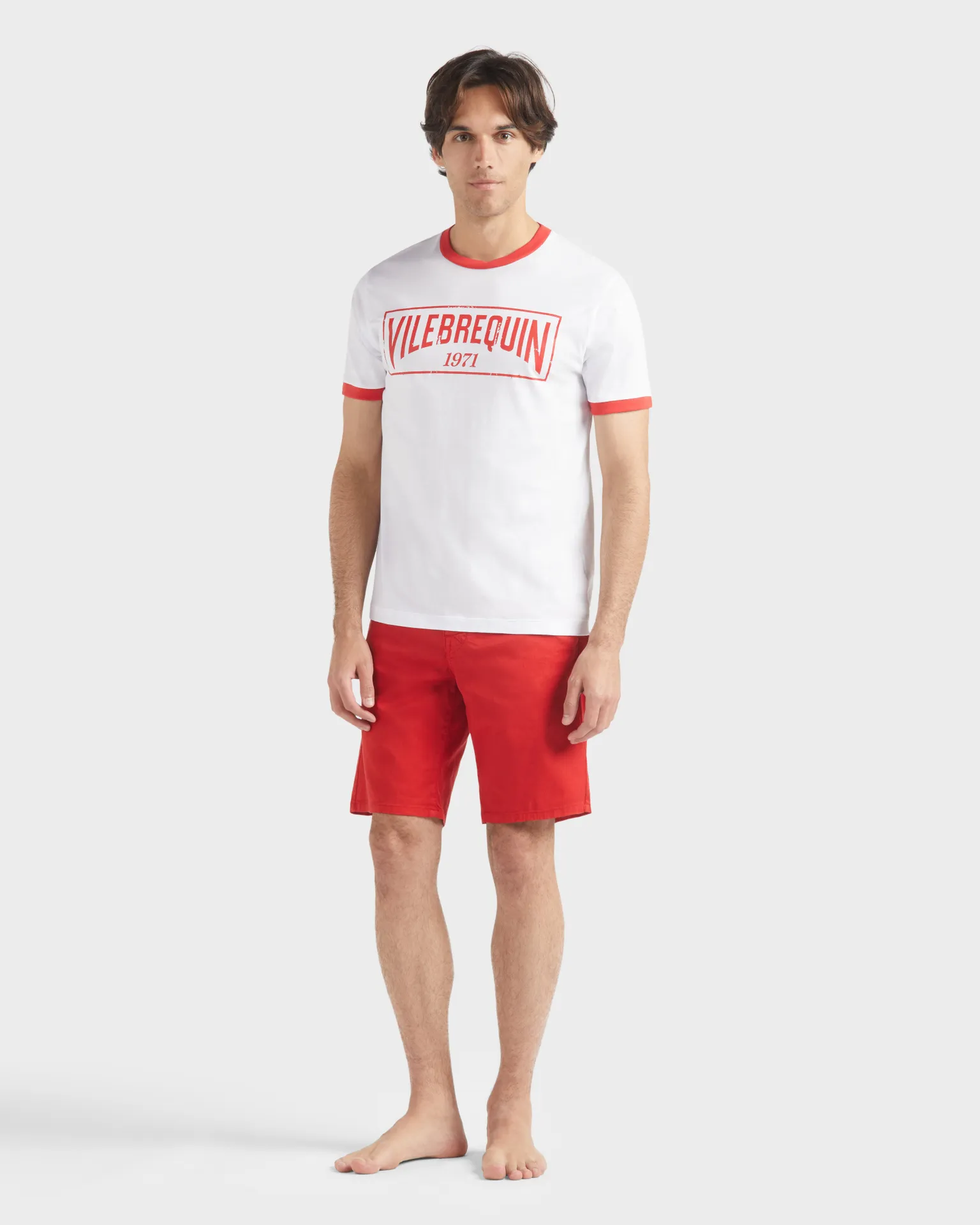 Vilebrequin - T-shirt Aus Leichtem Baumwolljersey Mit Zweifarbigem Logo Für Herren - T-shirt - Portisol - Rot - Größe M – Bild 3