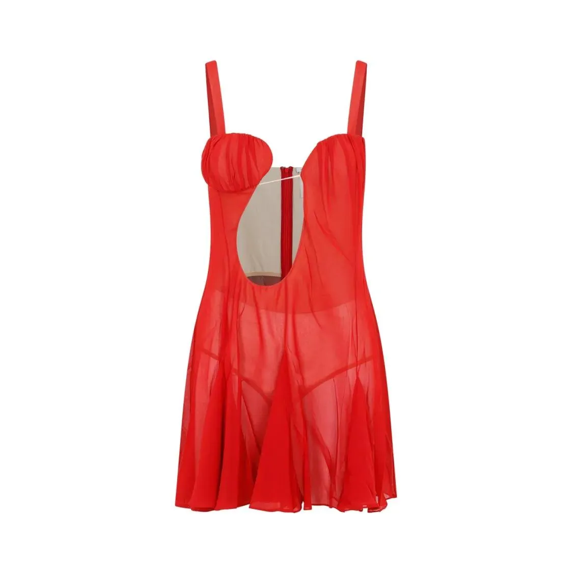 Nensi Dojaka - Red Silk Panel Godet Mini Dress - Größe S - rot Nensi Dojaka - Red Silk Panel Godet Mini Dress - Größe S - rot