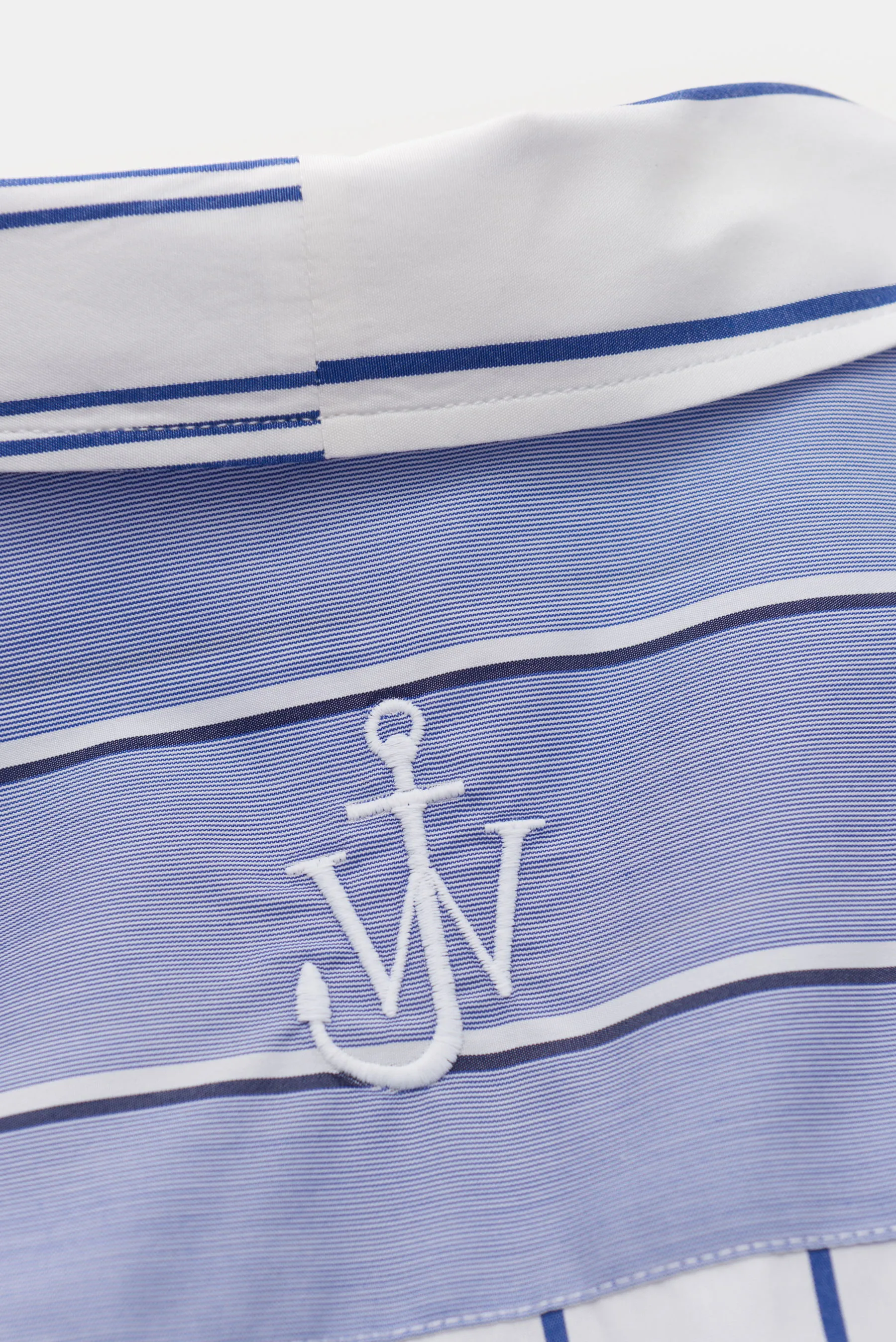 JW Anderson - Herren - Casual Hemd Kubanischer Kragen navy/rauchblau/weiß gestreift – Bild 4