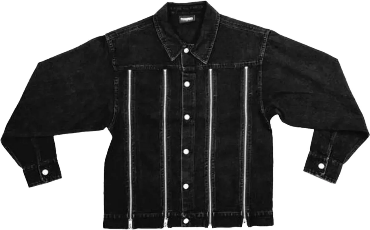 PLEASURES - Black Mileage Denim Trucker Jacket Black - Größe L - schwarz PLEASURES - Black Mileage Denim Trucker Jacket Black - Größe L - schwarz