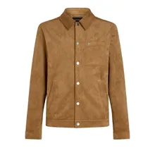 Karl Lagerfeld - Jacke im Trucker-Stil aus Kunstvelours - Größe L - cognacbraun Karl Lagerfeld - Jacke im Trucker-Stil aus Kunstvelours - Größe L - cognacbraun