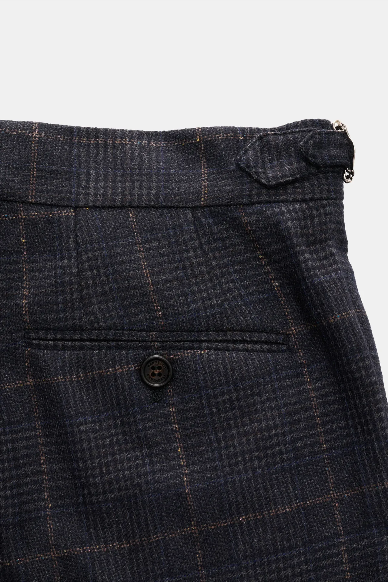 Brunello Cucinelli - Herren - Wollhose dunkelgrau/navy/hellbraun kariert – Bild 3