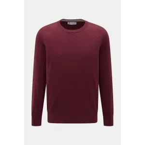 Brunello Cucinelli - Herren - Cashmere Rundhalspullover bordeaux meliert Brunello Cucinelli - Herren - Cashmere Rundhalspullover bordeaux meliert